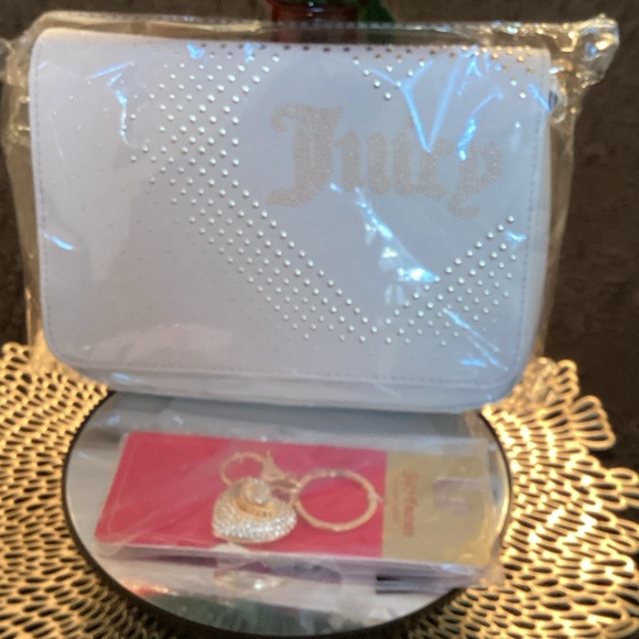 Juicy Couture Handbags - Juicy Couture White Rhinestone Bag and charm